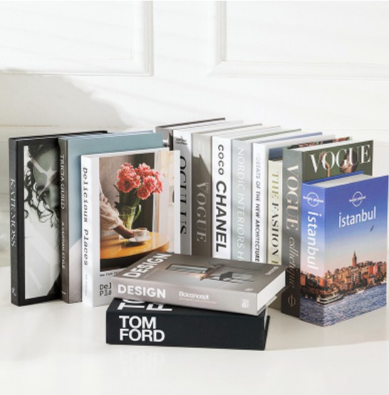 Modern Simulation Book Nordic Fashion White ForInterior Props Shelf Display Decor Book