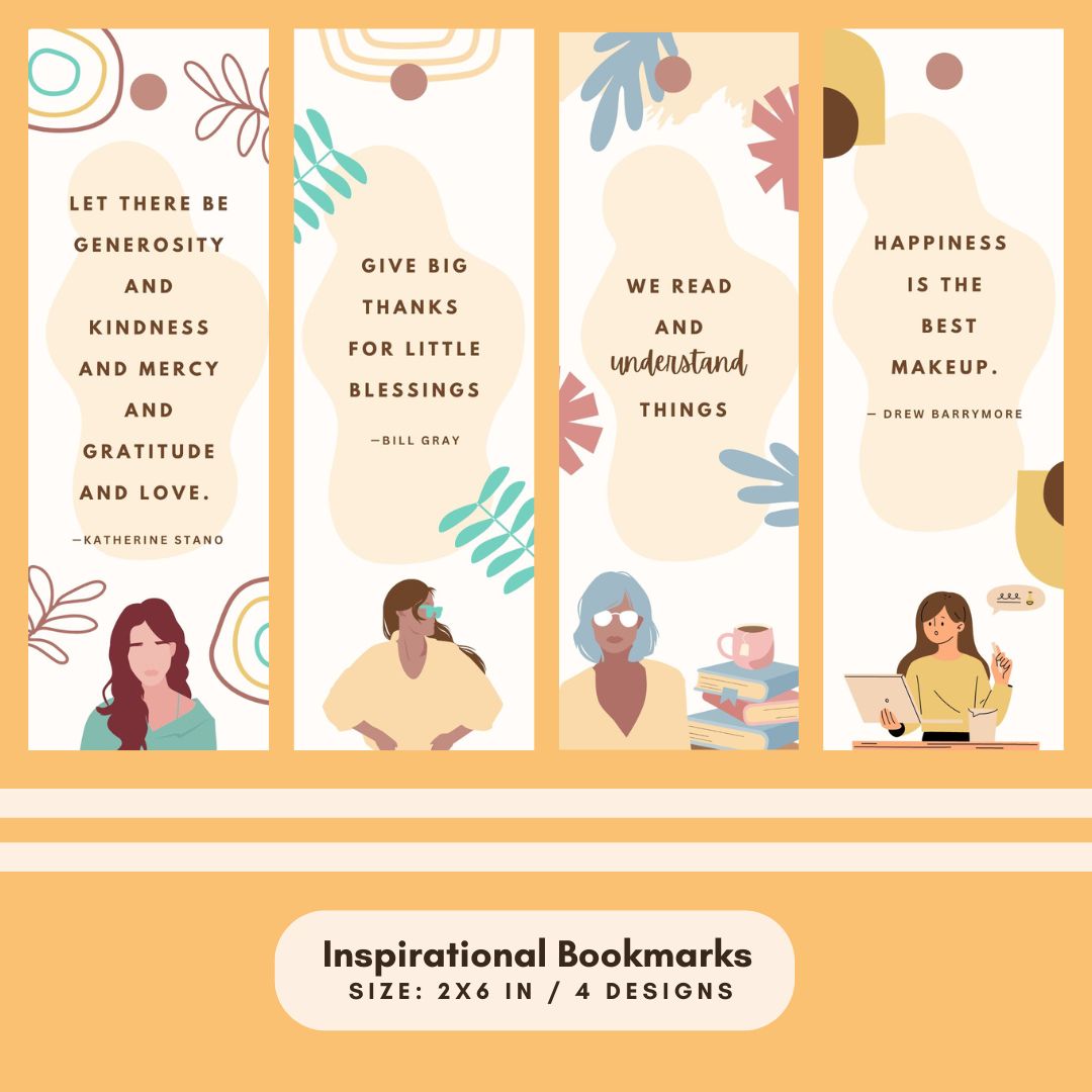 Inspirational Bookmarks and Editable Canva