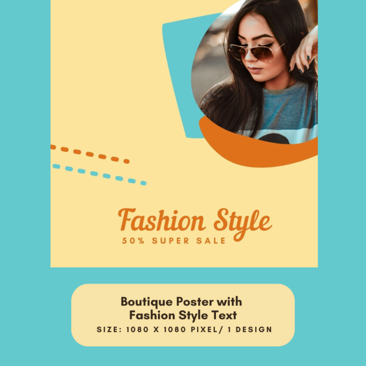 Boutique Poster with Fashion Style Text