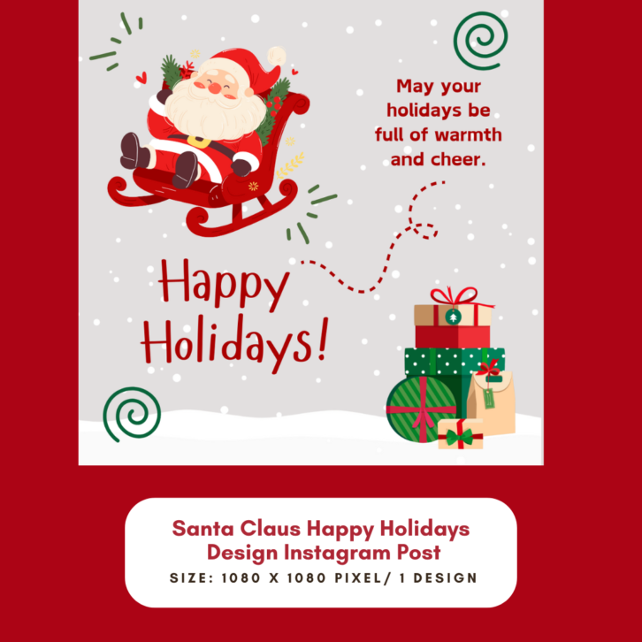 Santa Happy Holidays Design Instagram Post