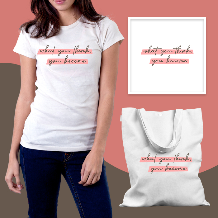 Minimalist What You Think, You Become | Transparent Background Artwork Design