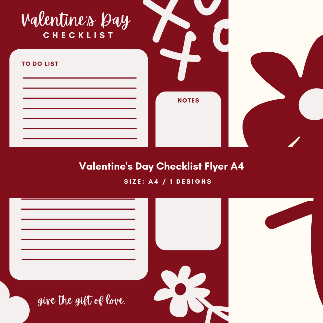 Valentine’s Day Checklist Flyer A4