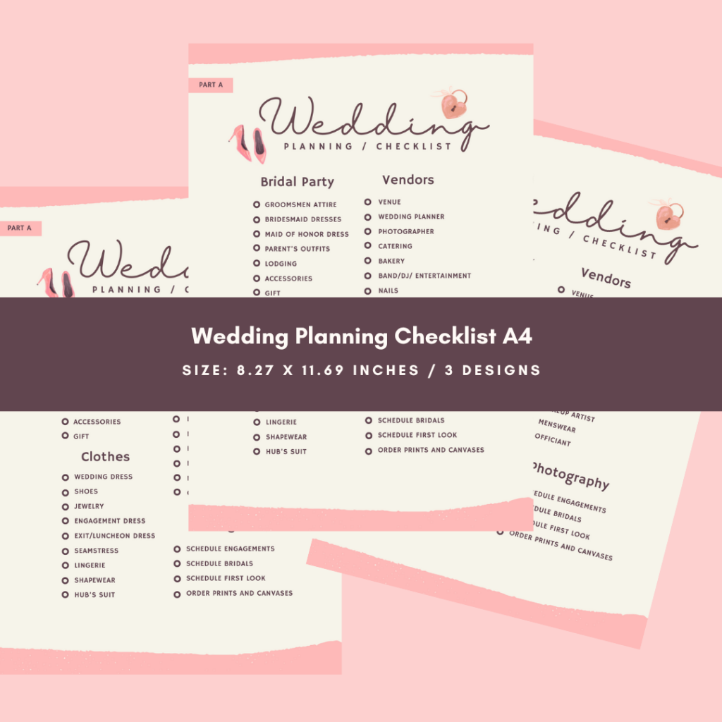 Wedding Planning Checklist A4